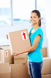 girl moving in box