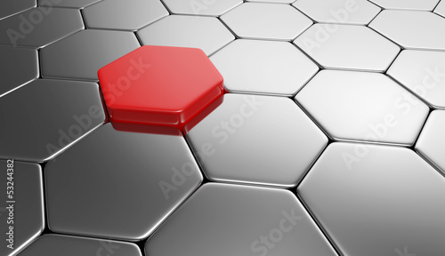 Illustration: Sechseck Hintergrund - Rot Silber Sechseck Hintergrund - Rot Silber
