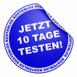 3D Aufkleber - Jetzt 10 Tage testen blau