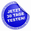 3D Aufkleber - Jetzt 30 Tage testen blau