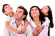 Family portrait looking up