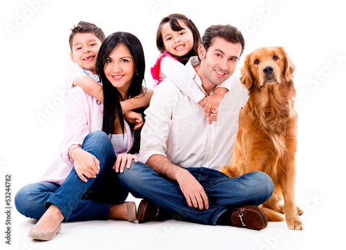 Photo: Happy family with a dog Happy family with a dog