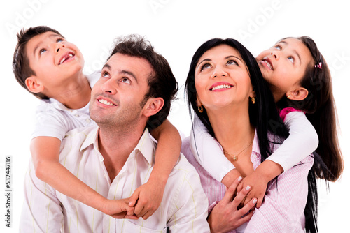 Photo: Family portrait looking up Family portrait looking up