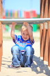child in playground, kid in action playing