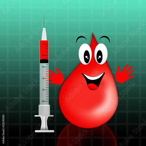 Illustration: Blood donation with drop Blood donation with drop