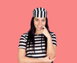 Attractive brunette prisoner