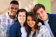 group of cheerful teenage friends