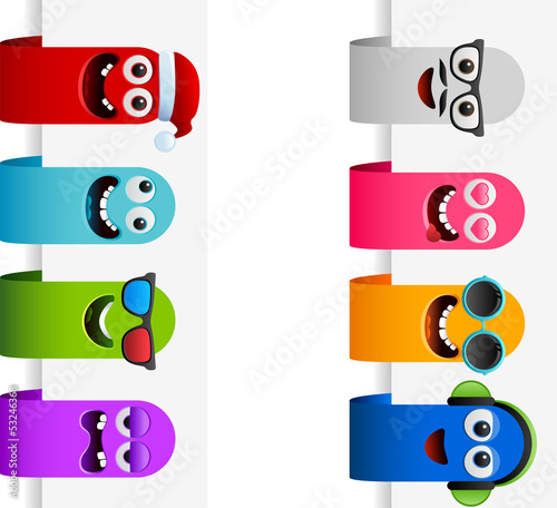 Vector: happy monster tags happy monster tags