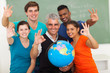 Foto: high school students and teacher giving okay sign high school students and teacher giving okay sign