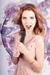 Photo: Brunette salon girl with smashing new hair style Brunette salon girl with smashing new hair style