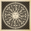 Classic vintage sun compass rose.