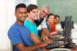 group of students and teacher looking at the camera