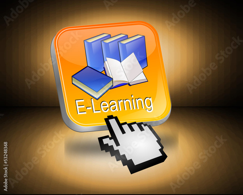 Illustration: E-Learning Button mit Cursor E-Learning Button mit Cursor