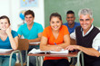 high school teacher with group of students