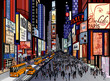 New York - night view of times square