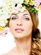 beautiful woman with flowers in her hair