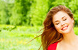beautiful girl in a summer park