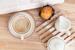 Photo: cake muffin with coffee cake muffin with coffee