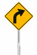 Traffic sign curved warning