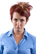 young woman with sad facial expression