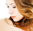 Photo: profile of beautiful girl with wavy hair profile of beautiful girl with wavy hair