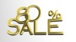 3d letters forming eighty percent symbol and the word sale