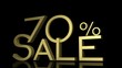 3d letters forming seventy percent symbol and the word sale