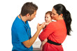 Mother with son visiting doctor