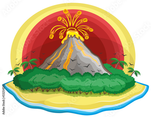 Vector: Cartoon volcano. Cartoon volcano.