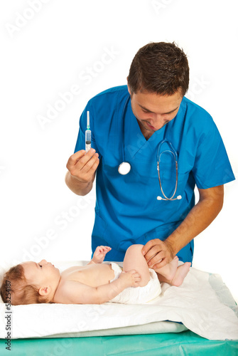 Photo: Pediatrician vaccine baby Pediatrician vaccine baby