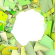Illustration: circular abstract green spiked shape on white circular abstract green spiked shape on white