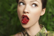 Girl & pomegranate