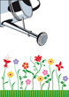 Vektor: Gießkanne mit Blumen Gießkanne mit Blumen