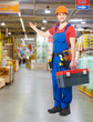 Handyman with tools full portrait