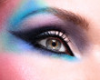 Photo: Woman eyes with beautiful fashion bright blue makeup Woman eyes with beautiful fashion bright blue makeup