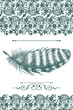 White vintage lace and feather