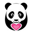 Vector: Vector image of an panda and pink heart Vector image of an panda and pink heart