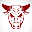 Vector: Vector image of an bull head on a white background Vector image of an bull head on a white background
