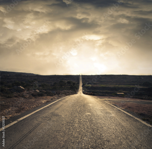 Photo: long deserted road long deserted road