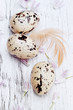 Quail Eggs and Chives Blossoms