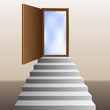 Stairs leading to an open door