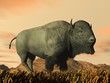Illustration: Bison by sunset- 3D render Bison by sunset- 3D render