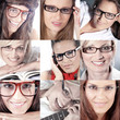 Brillen Collage mit Frauen