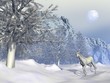 Illustration: Horse in winter - 3D render Horse in winter - 3D render