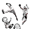 Vector: basketball trio basketball trio