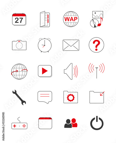 Vector: Icons Handy App Phone Smartphone Tablet Web 7 rot Icons Handy App Phone Smartphone Tablet Web 7 rot