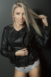 attractive blonde girl in jacket