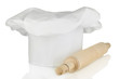 Chef's hat with battledore isolated on white