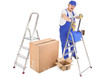 Photo: house painter ladders and cardboard boxes house painter ladders and cardboard boxes