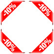 Vektor: 4 Banner "-10%" Red 4 Banner "-10%" Red